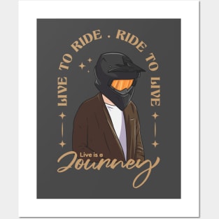 Man in shirt with black trail helmet Posters and Art